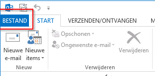 Bestand optie in Outlook