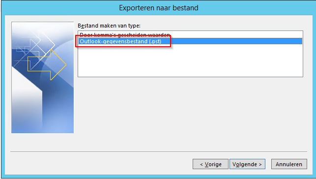 Outlook-gegevens bestand aanmaken in Outlook