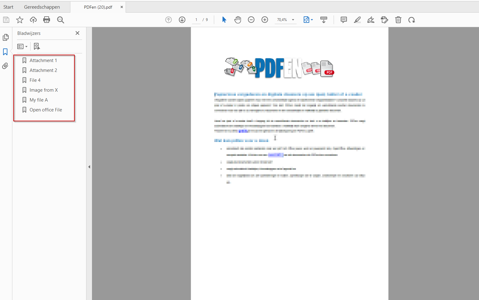 Books marks after merging files into one PDF